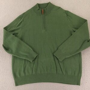 Duluth Sweater Mens 2XL Green 1/4 Zip Pullover Cotton Nylon